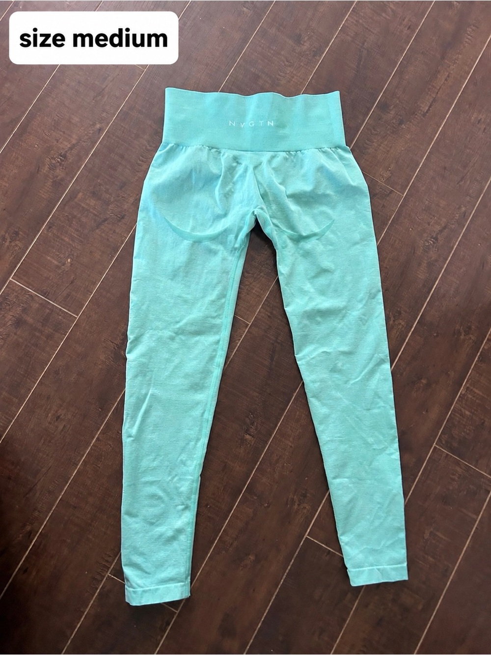 NVGTN Girls' Aqua/Turquoise High-Waist Seamless Leggings